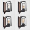 Portalis Wandlamp voor buiten, Wandlamp houtlook, Zwart, 1-licht, Bewegingsmelder