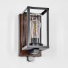 Portalis Wandlamp voor buiten, Wandlamp houtlook, Zwart, 1-licht, Bewegingsmelder