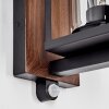 Portalis Wandlamp voor buiten, Wandlamp houtlook, Zwart, 1-licht, Bewegingsmelder