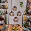 Koyoto Hanglamp, Kogellampje, Hanglamp Rookkleurig, 4-lichts