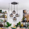 Koyoto Hanglamp, Kogellampje, Hanglamp Rookkleurig, 4-lichts