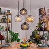 Koyoto Hanglamp, Kogellampje, Hanglamp Amber, Duidelijk, Rookkleurig, 4-lichts