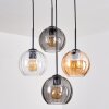 Koyoto Hanglamp, Kogellampje, Hanglamp Amber, Duidelijk, Rookkleurig, 4-lichts