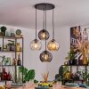 Koyoto Hanglamp, Kogellampje, Hanglamp Amber, Duidelijk, Rookkleurig, 4-lichts