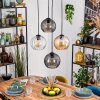 Koyoto Hanglamp, Kogellampje, Hanglamp Amber, Duidelijk, Rookkleurig, 4-lichts