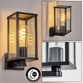 Tourega Wandlamp voor buiten, Wandlamp Zwart, 1-licht