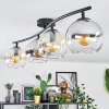Koyoto Plafondlamp, Kogellampje Amber, Duidelijk, Rookkleurig, 4-lichts
