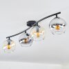 Koyoto Plafondlamp, Kogellampje Amber, Duidelijk, Rookkleurig, 4-lichts