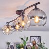Koyoto Plafondlamp, Kogellampje Amber, Duidelijk, Rookkleurig, 4-lichts