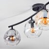 Ripoll Plafondlamp, Kogellampje Amber, Duidelijk, Rookkleurig, 4-lichts