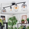 Ripoll Plafondlamp, Kogellampje Amber, Duidelijk, Rookkleurig, 4-lichts