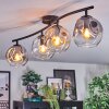Ripoll Plafondlamp, Kogellampje Amber, Duidelijk, Rookkleurig, 4-lichts