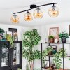 Ripoll Plafondlamp, Kogellampje Amber, 4-lichts