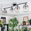 Ripoll Plafondlamp, Kogellampje Duidelijk, Rookkleurig, 4-lichts