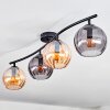 Koyoto Plafondlamp, Kogellampje Amber, Rookkleurig, 4-lichts