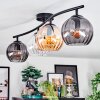 Koyoto Plafondlamp, Kogellampje Amber, Duidelijk, Rookkleurig, 4-lichts