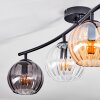 Koyoto Plafondlamp, Kogellampje Amber, Duidelijk, Rookkleurig, 4-lichts