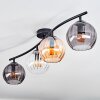 Koyoto Plafondlamp, Kogellampje Amber, Duidelijk, Rookkleurig, 4-lichts