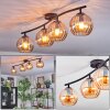Koyoto Plafondlamp, Kogellampje Amber, 4-lichts