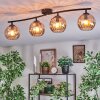 Koyoto Plafondlamp, Kogellampje Amber, 4-lichts