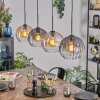 Koyoto Hanglamp, Kogellampje, Hanglamp Amber, Duidelijk, Rookkleurig, 4-lichts