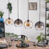 Koyoto Hanglamp, Kogellampje, Hanglamp Amber, Duidelijk, Rookkleurig, 4-lichts