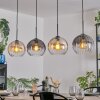 Koyoto Hanglamp, Kogellampje, Hanglamp Amber, Duidelijk, Rookkleurig, 4-lichts