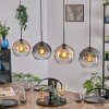 Koyoto Hanglamp, Kogellampje, Hanglamp Amber, Duidelijk, Rookkleurig, 4-lichts