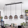 Koyoto Hanglamp, Kogellampje, Hanglamp Rookkleurig, 4-lichts