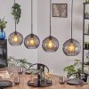 Koyoto Hanglamp, Kogellampje, Hanglamp Rookkleurig, 4-lichts