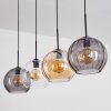 Koyoto Hanglamp, Kogellampje, Hanglamp Amber, Duidelijk, Rookkleurig, 4-lichts