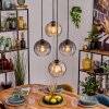 Koyoto Hanglamp, Kogellampje, Hanglamp Amber, Duidelijk, Rookkleurig, 4-lichts
