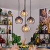 Koyoto Hanglamp, Kogellampje, Hanglamp Amber, Duidelijk, Rookkleurig, 4-lichts