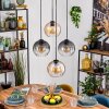 Koyoto Hanglamp, Kogellampje, Hanglamp Amber, Duidelijk, Rookkleurig, 4-lichts