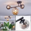 Chehalis Plafondlamp, Kogellampje Amber, Rookkleurig, 3-lichts