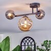 Chehalis Plafondlamp, Kogellampje Amber, Rookkleurig, 3-lichts