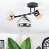 Chehalis Plafondlamp, Kogellampje Amber, Duidelijk, Rookkleurig, 3-lichts