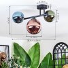 Chehalis Plafondlamp, Kogellampje Blauw, Groen, Koperkleurig, 3-lichts