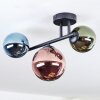 Chehalis Plafondlamp, Kogellampje Blauw, Groen, Koperkleurig, 3-lichts