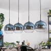 Koyoto Hanglamp, Kogellampje, Hanglamp Blauw, Duidelijk, 4-lichts