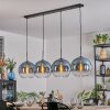 Koyoto Hanglamp, Kogellampje, Hanglamp Blauw, Duidelijk, 4-lichts