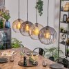 Koyoto Hanglamp, Kogellampje, Hanglamp Amber, Duidelijk, Rookkleurig, 4-lichts