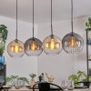 Koyoto Hanglamp, Kogellampje, Hanglamp Amber, Duidelijk, Rookkleurig, 4-lichts