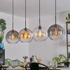 Koyoto Hanglamp, Kogellampje, Hanglamp Amber, Duidelijk, Rookkleurig, 4-lichts