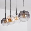 Koyoto Hanglamp, Kogellampje, Hanglamp Amber, Duidelijk, Rookkleurig, 4-lichts