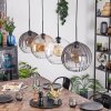 Koyoto Hanglamp, Kogellampje, Hanglamp Amber, Duidelijk, Rookkleurig, 4-lichts
