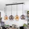 Koyoto Hanglamp, Kogellampje, Hanglamp Amber, Rookkleurig, 4-lichts