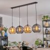 Koyoto Hanglamp, Kogellampje, Hanglamp Amber, Rookkleurig, 4-lichts