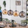 Koyoto Hanglamp, Kogellampje, Hanglamp Amber, Rookkleurig, 4-lichts