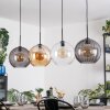 Koyoto Hanglamp, Kogellampje, Hanglamp Amber, Duidelijk, Rookkleurig, 4-lichts